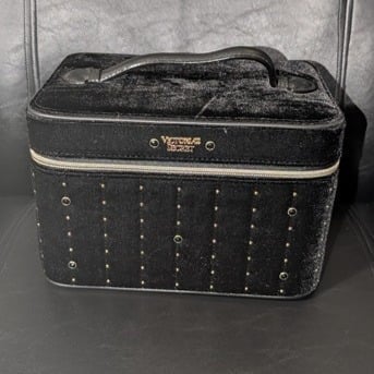 Victoria's Secret Studded VelvetZippered Hard Case Compartments - brand new