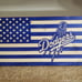 Dodgers wood flag