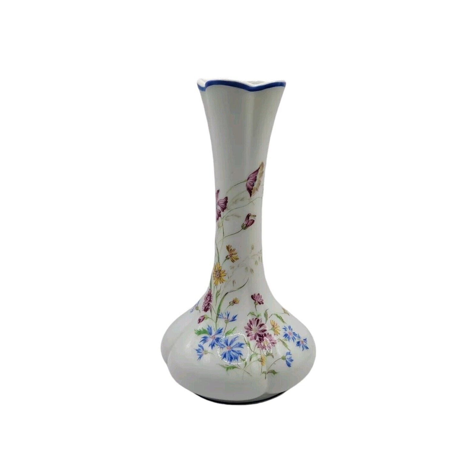 Vintage Rochard Limoges France Wild Flower Floral Porcelain 7 Bulb Vase
