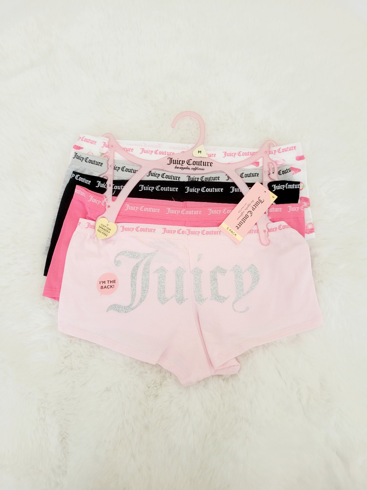 JUICY COUTURE BRAND NEW 5-PACK BOYSHORTS SIZE M