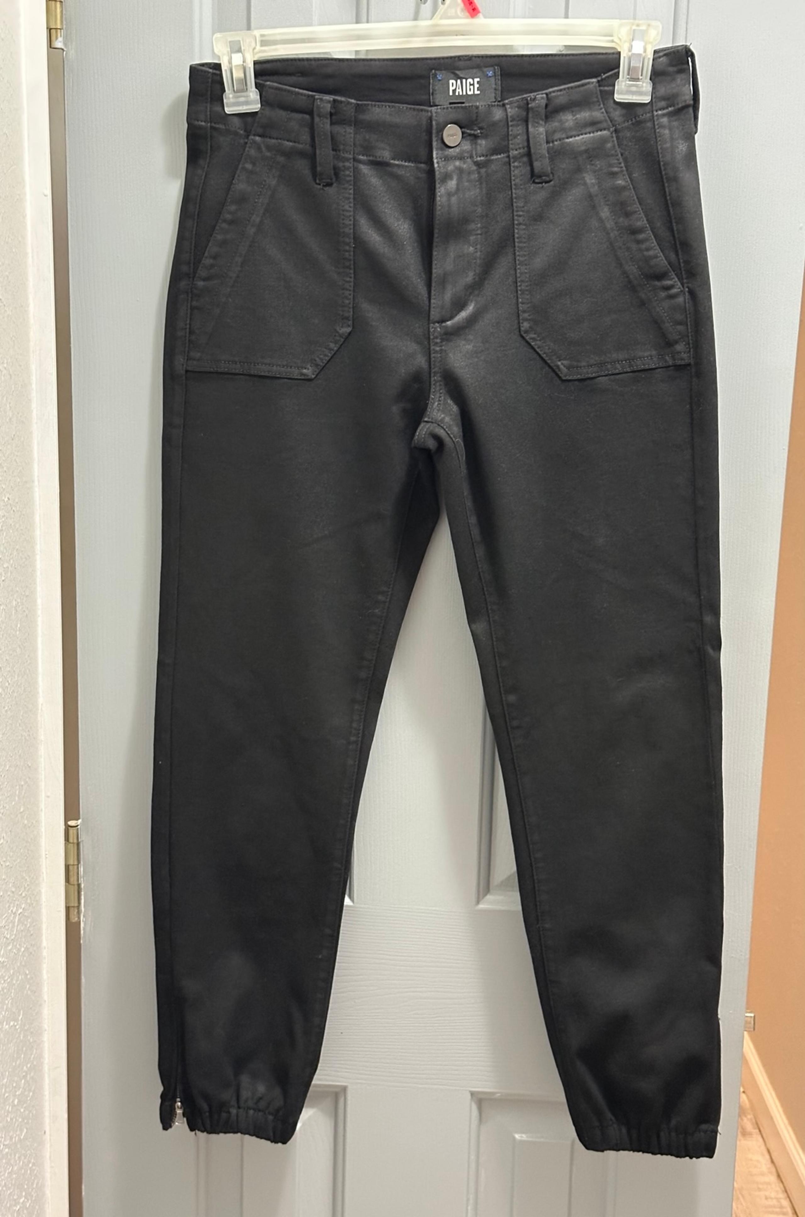PAIGE Glazed Black Denim Mayslie Jogger Women’s Size 28