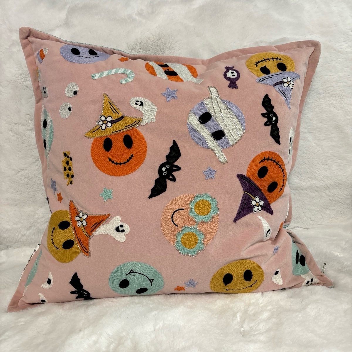 Pink Halloween Decorative Pillow