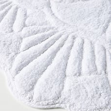 Anthropology white flower bath rug