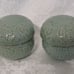 Pair of Celadon Porcelain 3 Piece Tea Caddy's Pot Jar Box Signed
