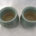 Pair of Celadon Porcelain 3 Piece Tea Caddy's Pot Jar Box Signed