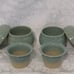Pair of Celadon Porcelain 3 Piece Tea Caddy's Pot Jar Box Signed
