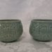 Pair of Celadon Porcelain 3 Piece Tea Caddy's Pot Jar Box Signed