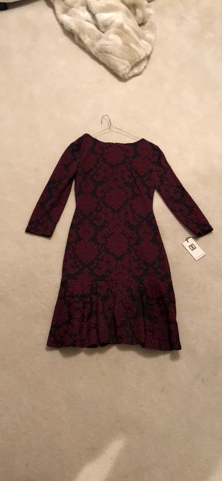NWT: Ivanka Trump Black & Maroon Dress S