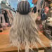 Human hair ombre platinum blonde wavy wig with bang.