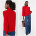 Tuckernuck Delphine Ruffle Neck Sweater size M medium red wool blend