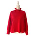 Tuckernuck Delphine Ruffle Neck Sweater size M medium red wool blend