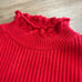 Tuckernuck Delphine Ruffle Neck Sweater size M medium red wool blend