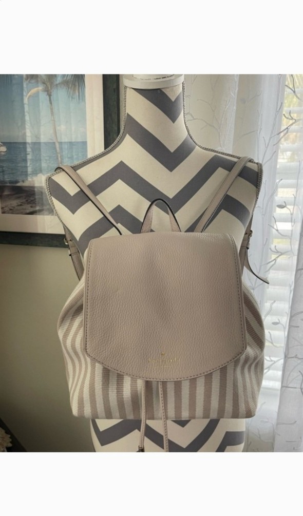 Kate Spade Linen and Leather Backpack