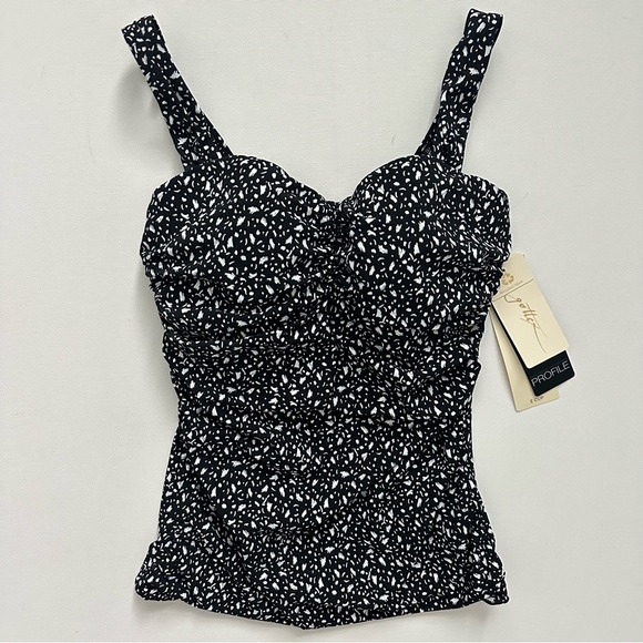 Profile by Gottex Women's Swim Top in Black and White Size 34E