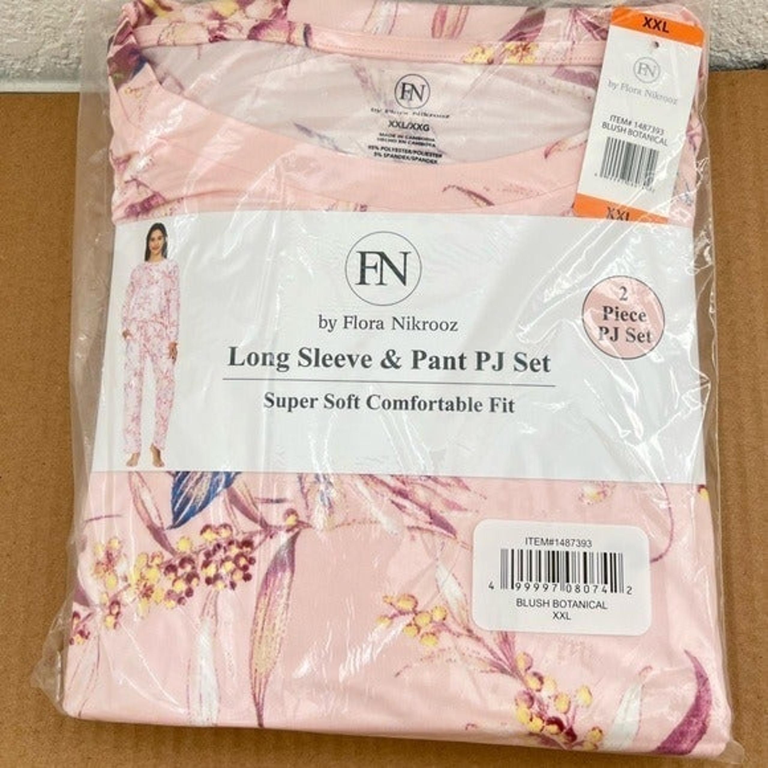 New Flora Nikrooz Ladies -Women's 2-piece PJ Set Color Pink Botanical XXL= 18-20