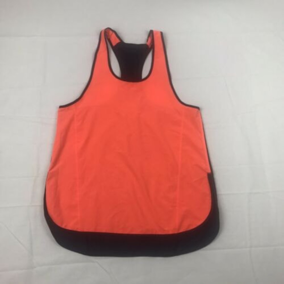 Lululemon Pump It Up Tank Top Singlet Flare Orange Inkwell Blue Size 6