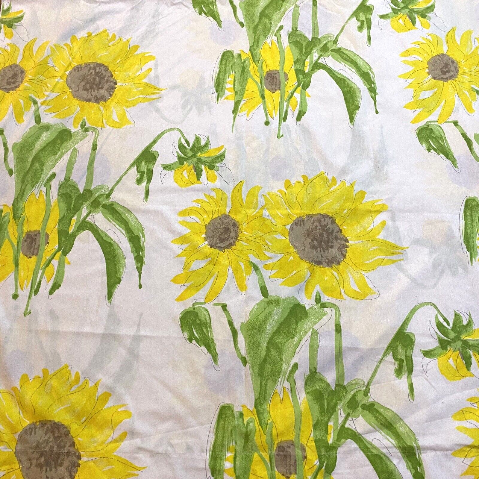 Vtg Vera Neumann Burlington King Sheet Set Floral Cottage Yellow Sunflower MCM