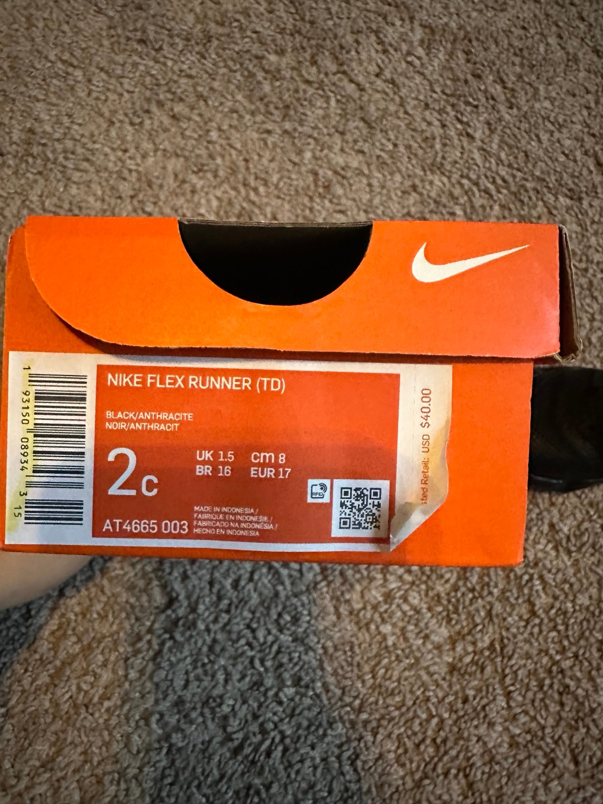 Baby Nike Black Shoes