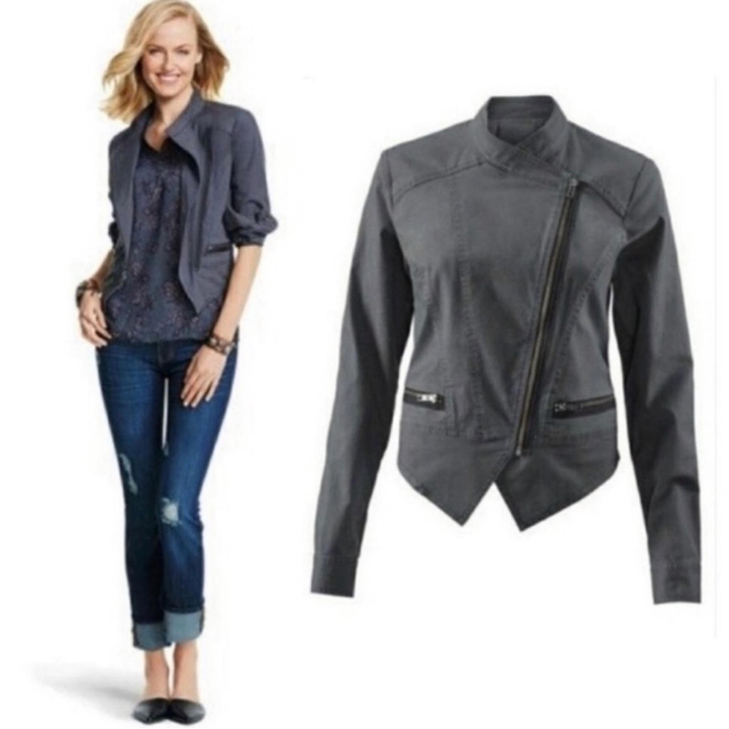 CAbi #3023 Twilight Moto Jacket Navy Blue Size Medium