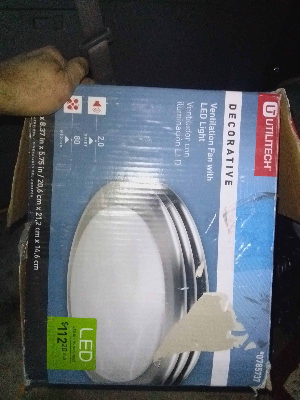 Missing light cover UTILITECH #0785737 DECORATIVe Ventilation Fan with LED Ligh
