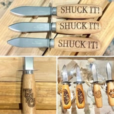 Handmade oyster knives -shuck it! Set of 4