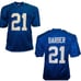Tiki Barber Signed Custom Blue Football Jersey Beckett