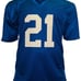 Tiki Barber Signed Custom Blue Football Jersey Beckett