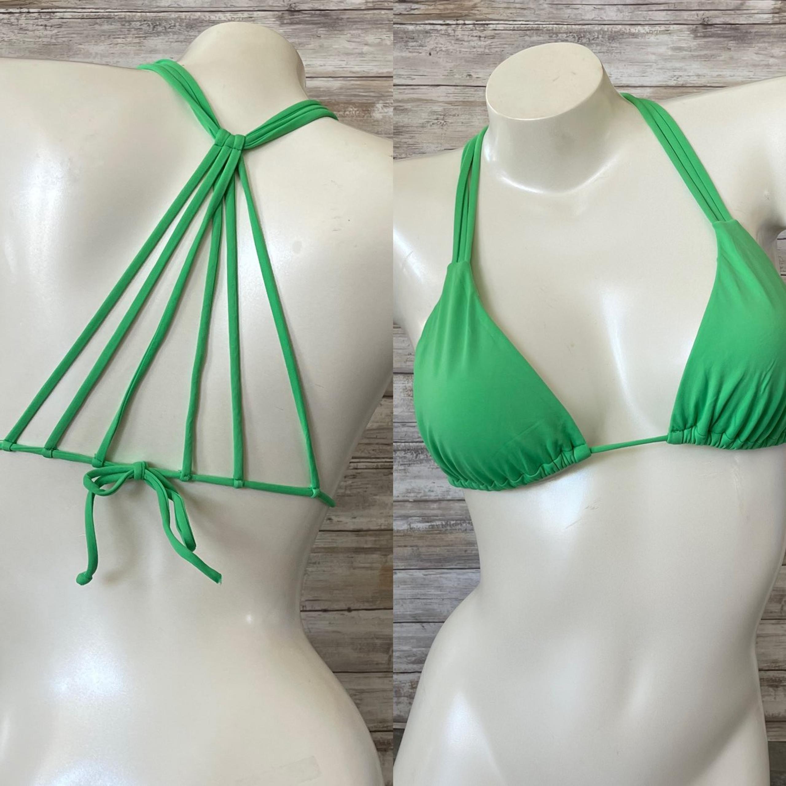 Sofia by ViX Solid Green STRING BIkini Top {Pre-Owned}