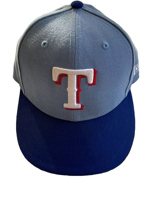 New Era 59fiffty Texas Rangers White/Baby Blue Fitted Men’s Hat Size 7