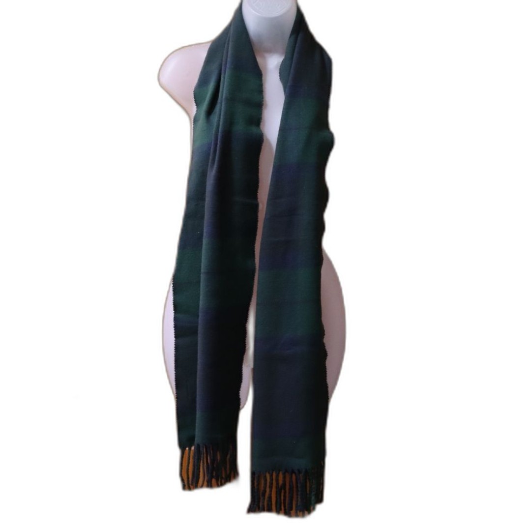 Barbour Green and Blue Plaid Scarf