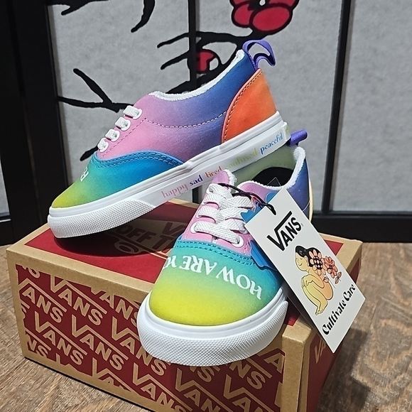 Vans Colorful Era Elastic Lace Shoes Size 8T