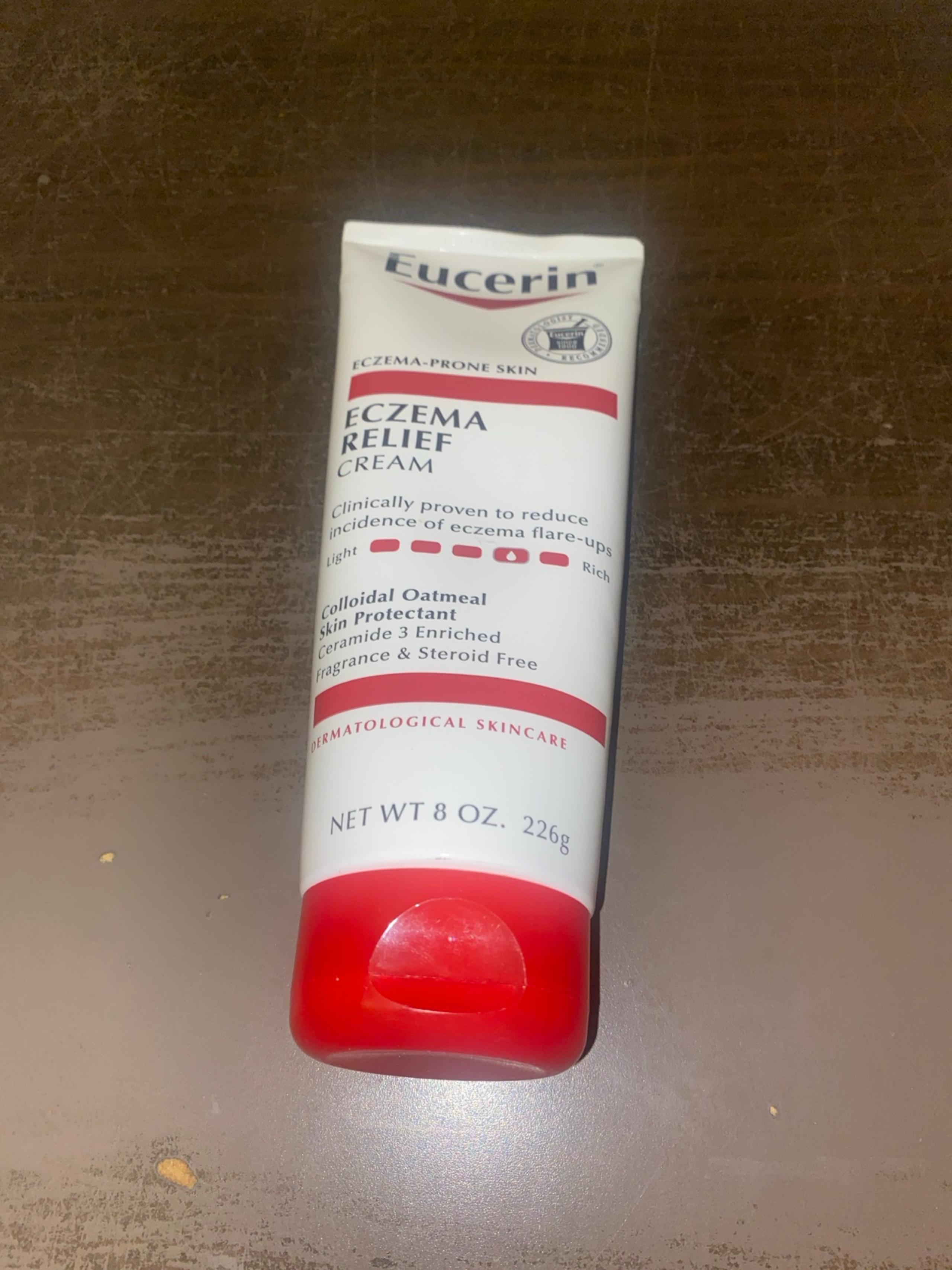 Large bottle of Eucerin eczema relief cream