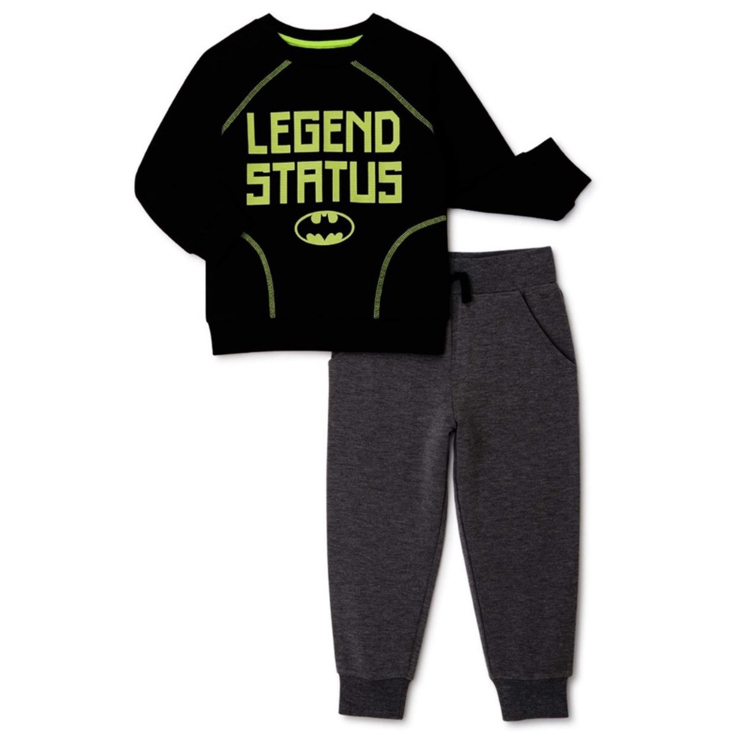 DC Comics Batman 4 Piece Set SweatShirt Jogger Pants Tee And Shorts