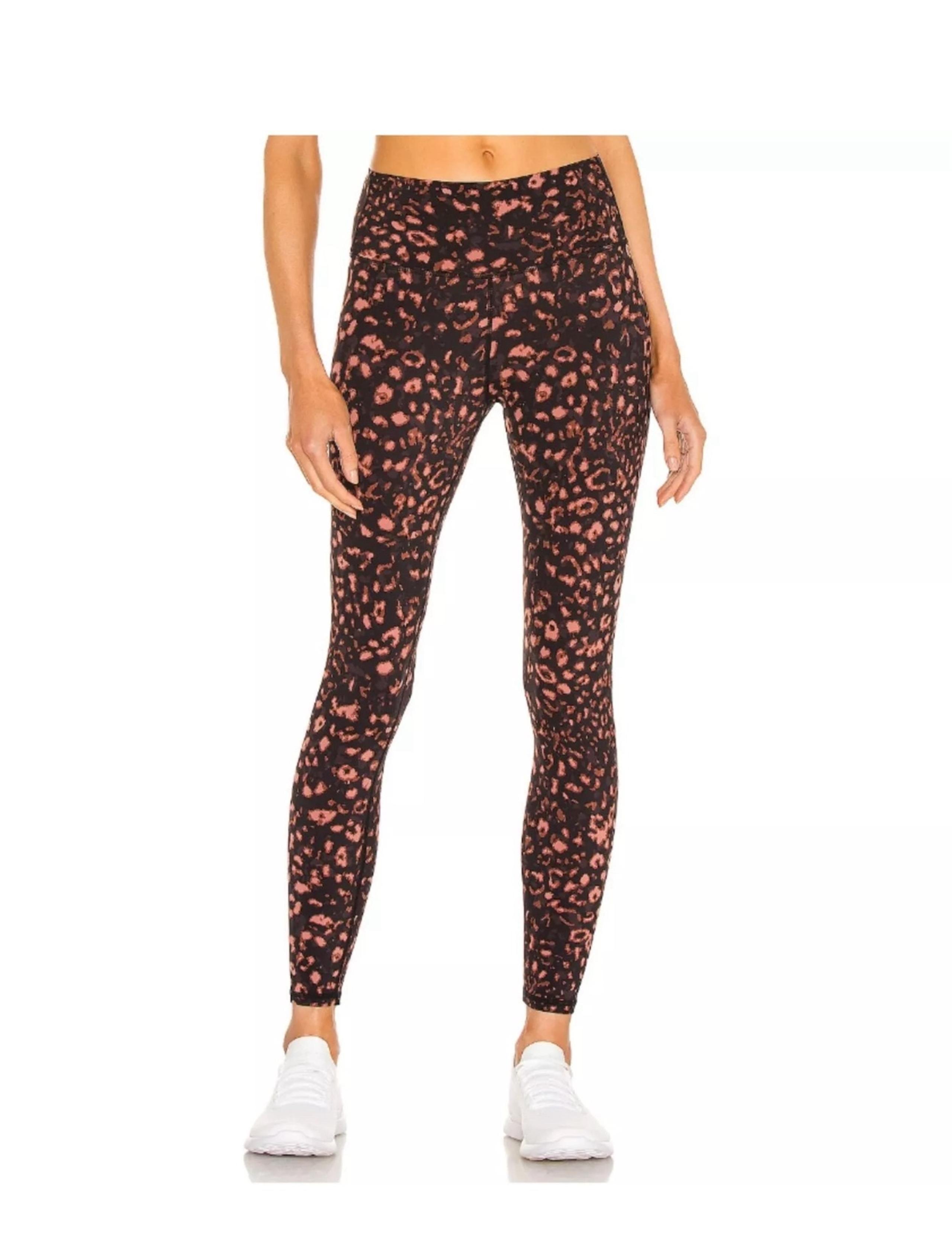 VARLEY Luna Leopard Leggings Women size Small S Workout Athletic Inseam 25"