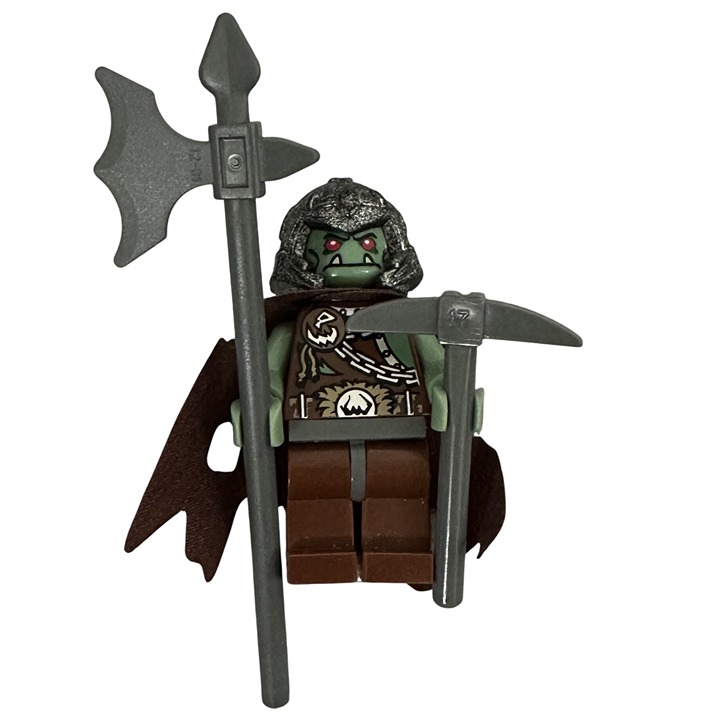 Lego Minifigure Castle Fantasy Troll Warrior 3 cas368 with Cape, Axe and Pick