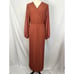 Women's Maxi Dress Pleated Puff Long Sleeve Rust Colored Plus Size 2XL
