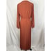 Women's Maxi Dress Pleated Puff Long Sleeve Rust Colored Plus Size 2XL
