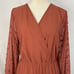 Women's Maxi Dress Pleated Puff Long Sleeve Rust Colored Plus Size 2XL