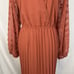 Women's Maxi Dress Pleated Puff Long Sleeve Rust Colored Plus Size 2XL