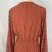 Women's Maxi Dress Pleated Puff Long Sleeve Rust Colored Plus Size 2XL