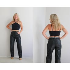1980's Bagatelle Tapered Leather Pants // Size Small to Medium // 29 to 30