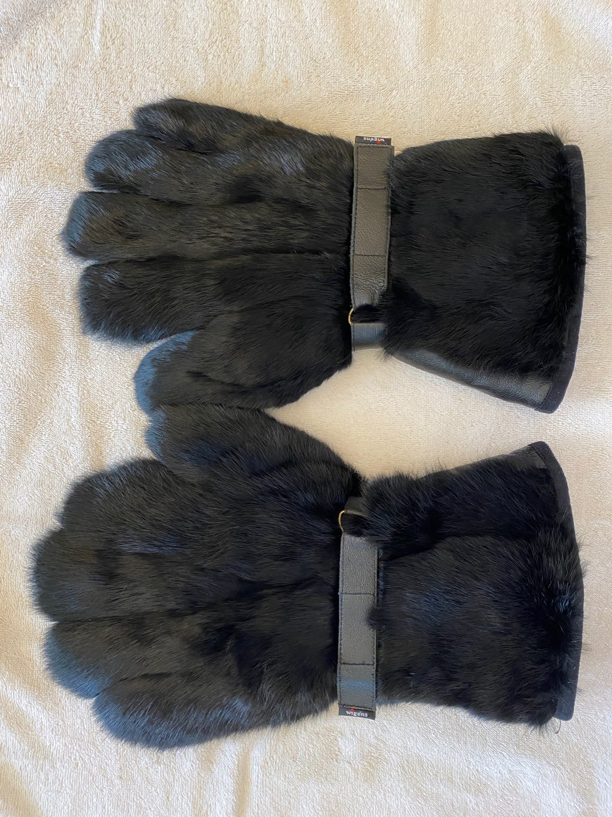Rabbot fur/leather gloves