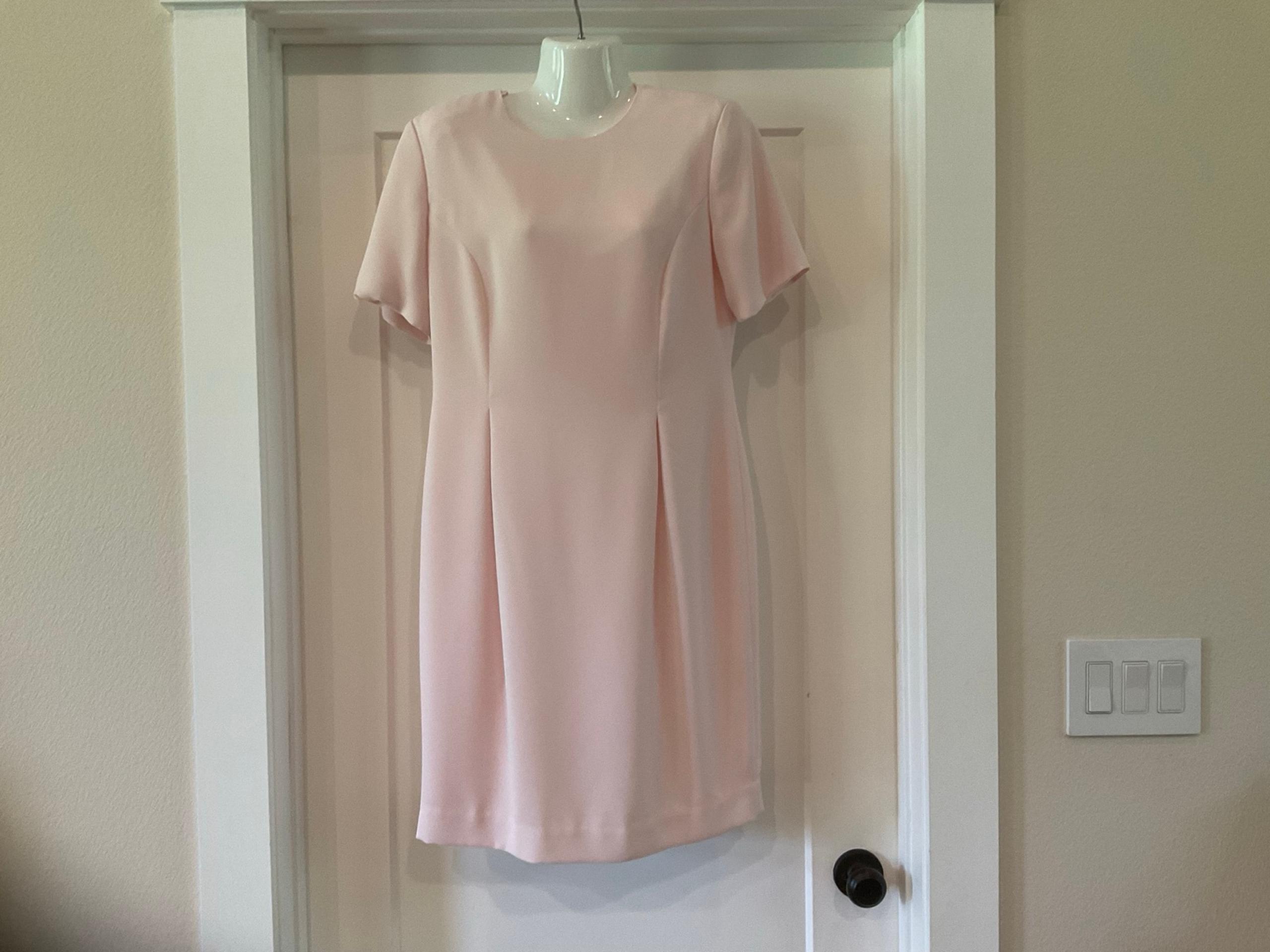 Worthington pleaded short sleeve pink pastel dress petite 8