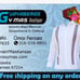 Mexican Guayabera Shirt Linen Blue Embroidery Long Sleeve