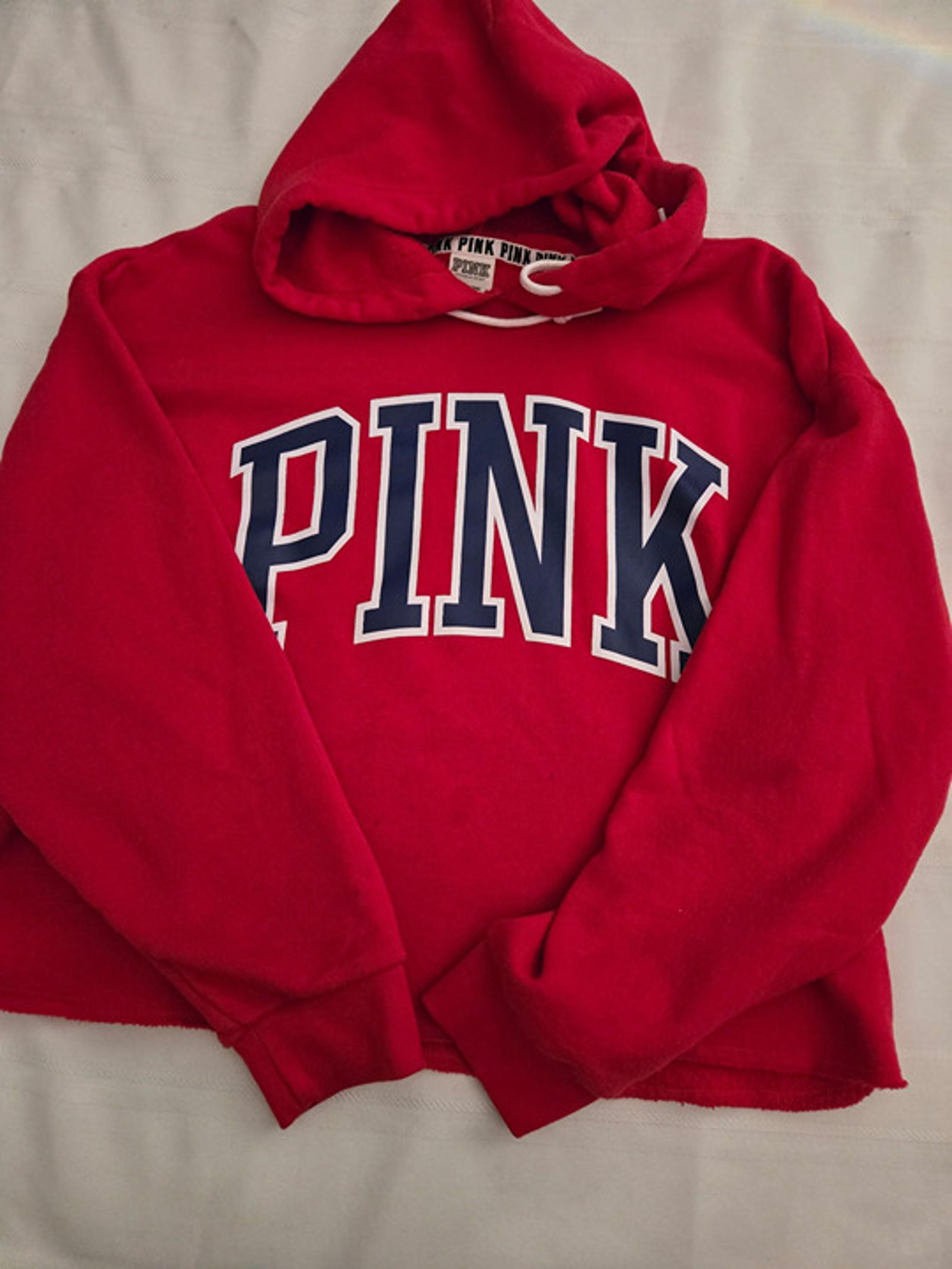 Women's Size Large PINK/Victoria Secret Red Pull Over Hoodie