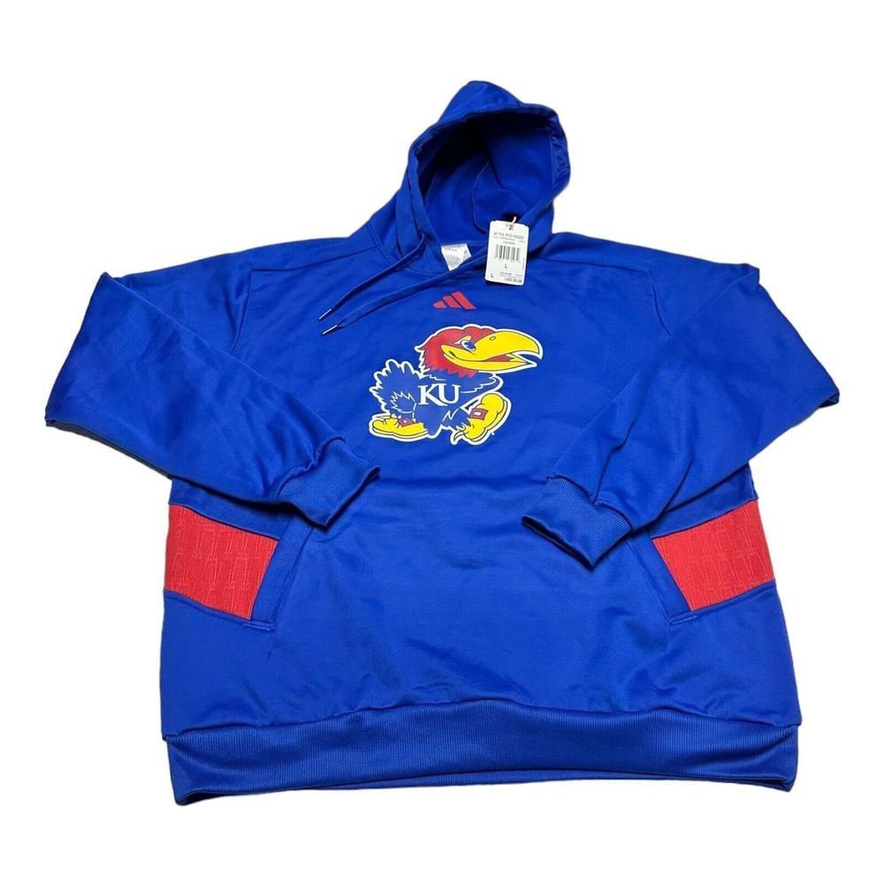 Adidas NCAA UK Kansas Jayhawks Locker Room Training Hoodie Blue Men's Size L