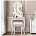 HSUNNS Vanity Set with 3 Color Lighted Mirror, Modern Lighted Makeup Vanity Tabl
