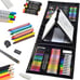 185 Pieces Double Sided Trifold Easel Art Set, Drawing Art Box with Oil Pastels,