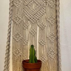 NWOT handmade macrame hanging shelf