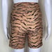 WeWoreWhat Brushed Nylon Tiger Chain Bike Short in Tan